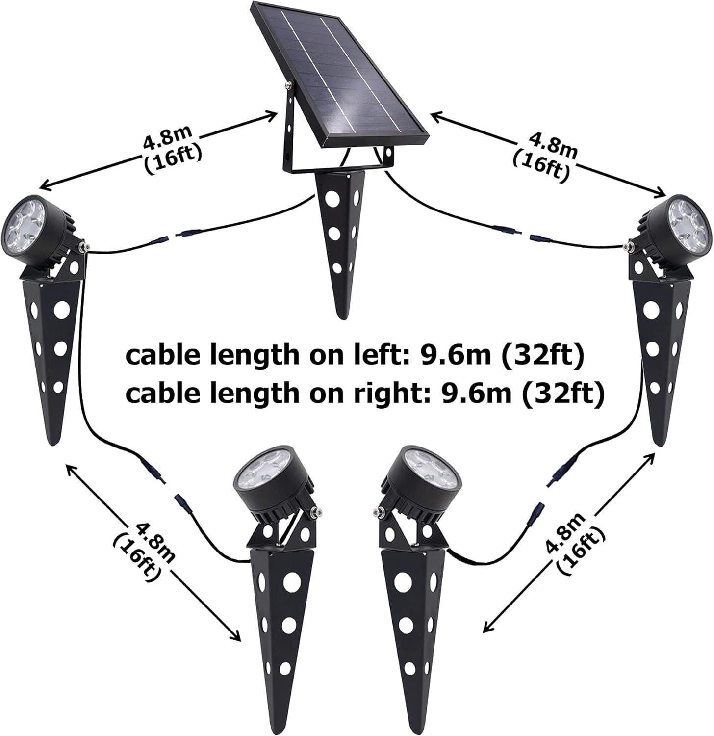 Black Aluminum Solar Pathway Lights with Warm White LED