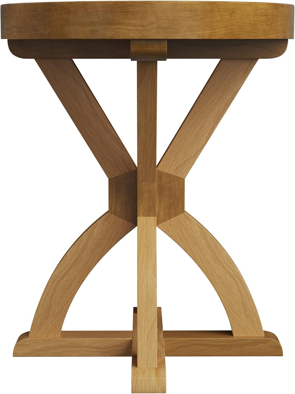 Side Table - Mango Wood Pedestal Table for Couch, Loveseat, Entryway, or Bed - Farmhouse Living Room Furniture by Lavish Home (Natural)