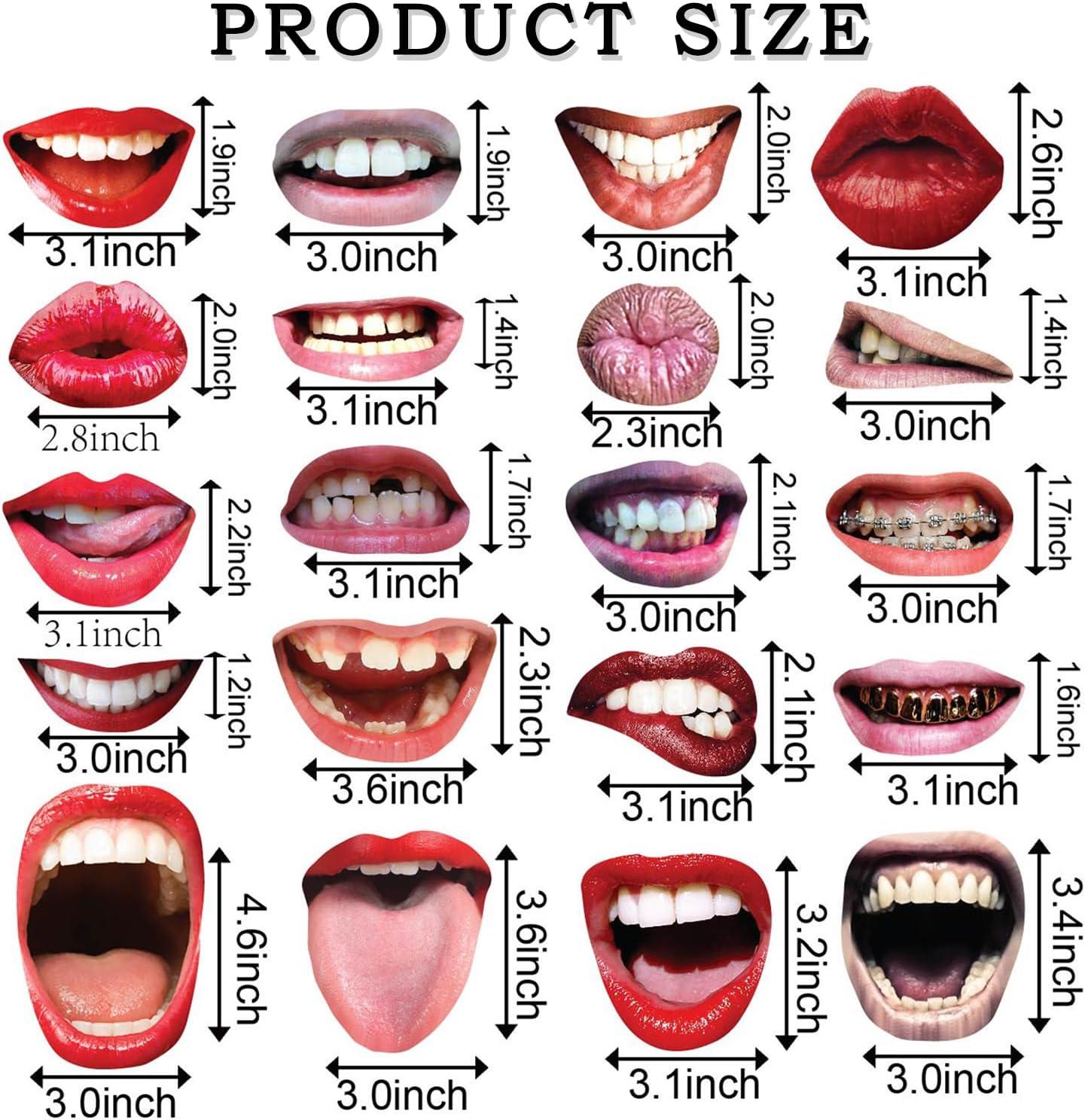 20-Piece Red and Pink Funny Lips Photo Booth Props