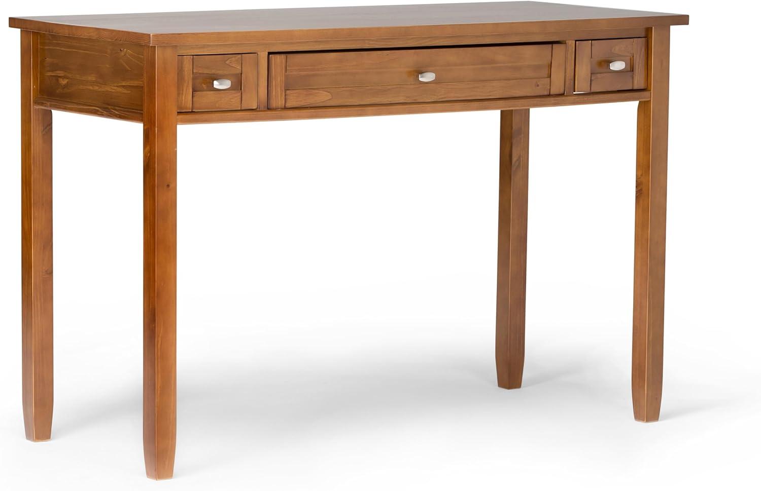 Simpli Home Warm Shaker 48"W Solid Wood Desk, Transitional Style with Keyboard Tray