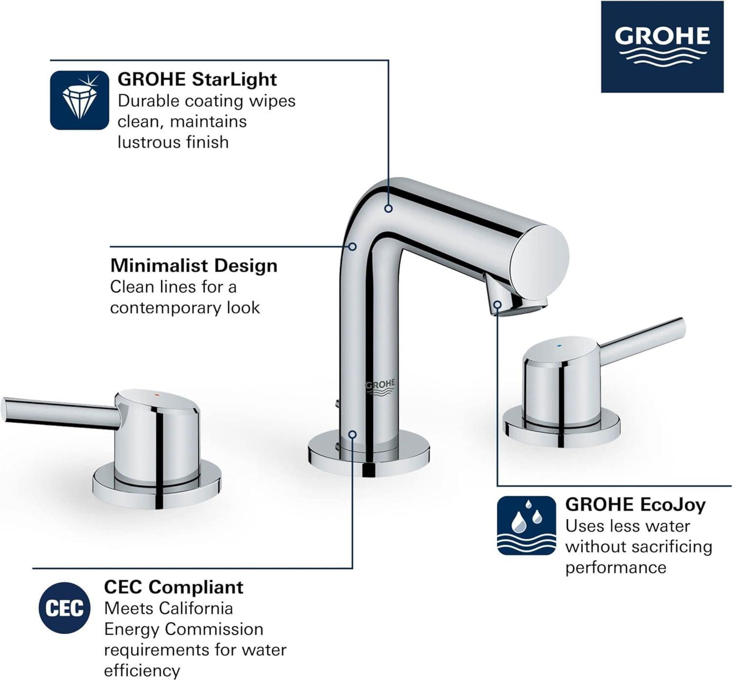 Concetto™ Mid-Arc Widespread Bathroom Faucet with Drain Assembly