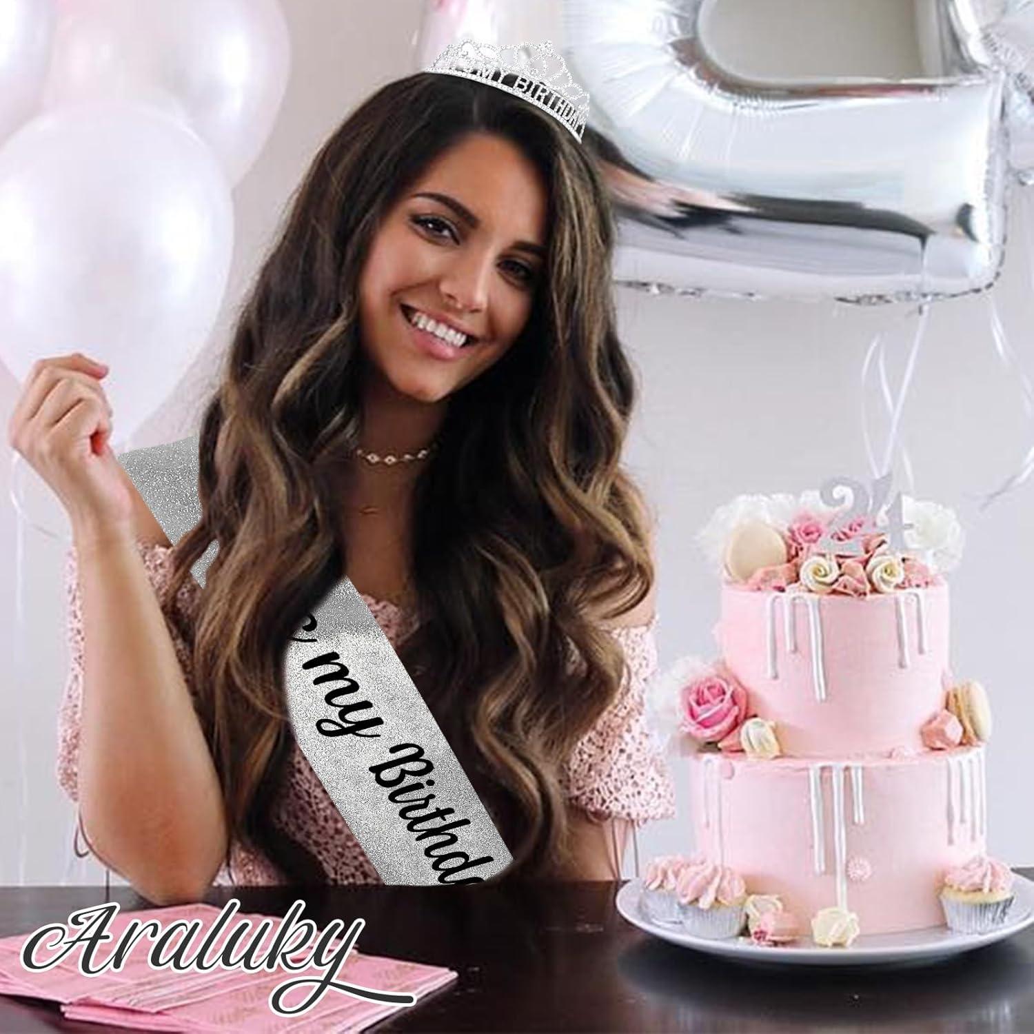 Hilingoto Clearance! Birthday Girl Crown with Birthday Sash Birthday Girl Headband Birthday Crowns for Women for Women Happy Birthday Decorations Birthday Party Supplies Girl Party Balloon