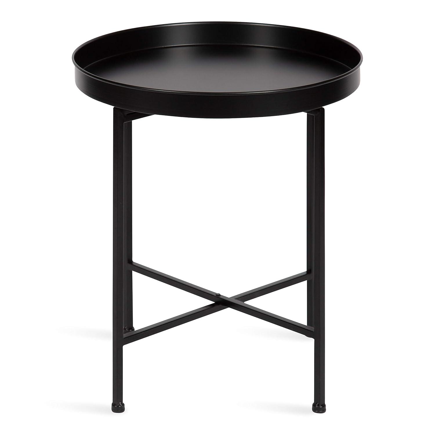 Kate and Laurel Celia Round Metal Side Table, 18.25x18.25x22, Silver