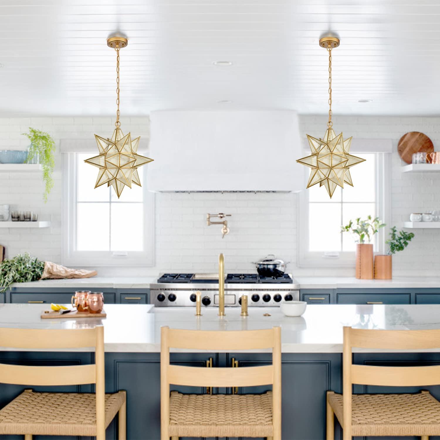 Casablanca Modern Boho Moravian Star Pendant Light 20 Inch Large Black Hanging Light