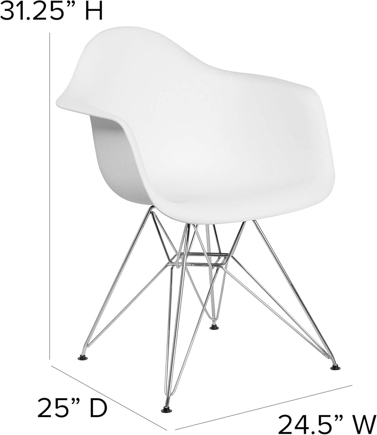 Flash Furniture Alonza Series Plastic Chair with Arms and Chrome Base