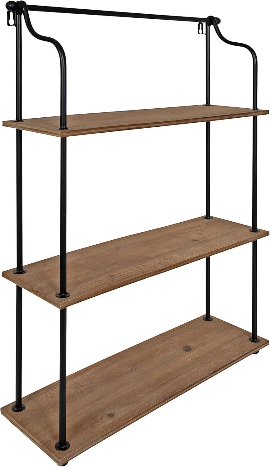 21" x 32" Walters Wood/Metal 3 Tier Shelving - Kate & Laurel All Things Decor