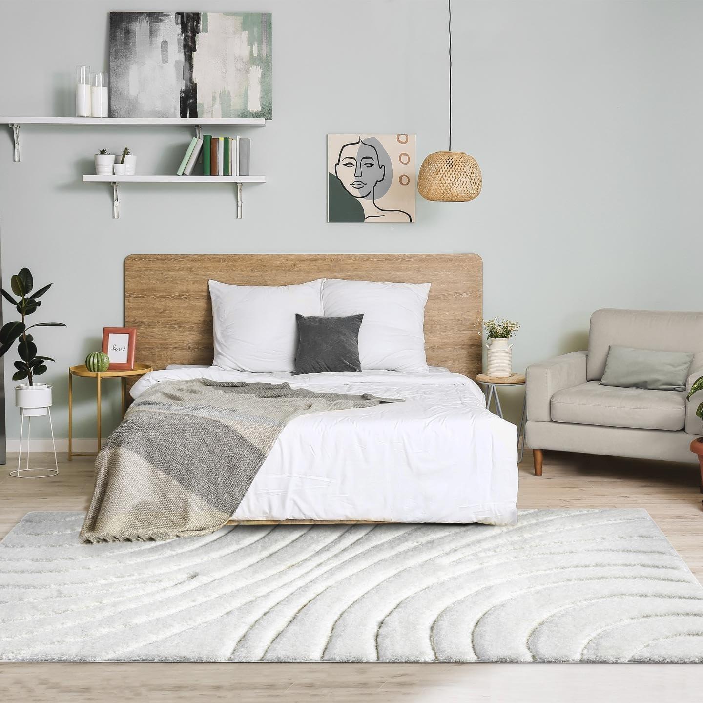 Luxe Weavers Modern Shag Geometric Area Rug, Gray 5x7