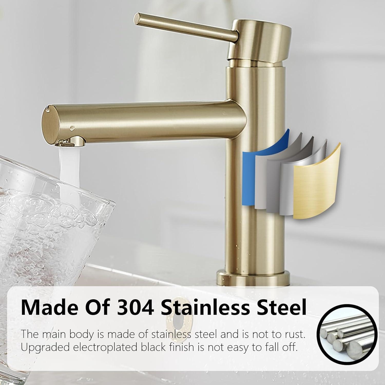 Single-Hole Single-handle Bathroom Faucet with Drain Assembly