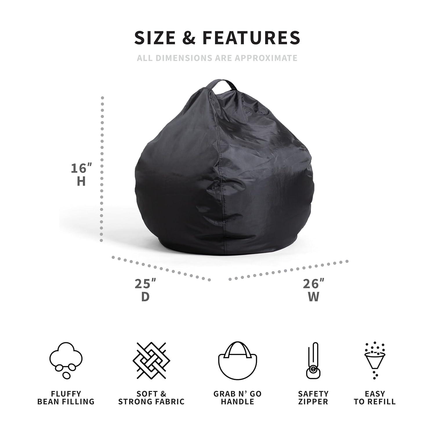 Big Joe Classic Teardrop Kids Bean Bag Chair in Stain Resistant Fabric