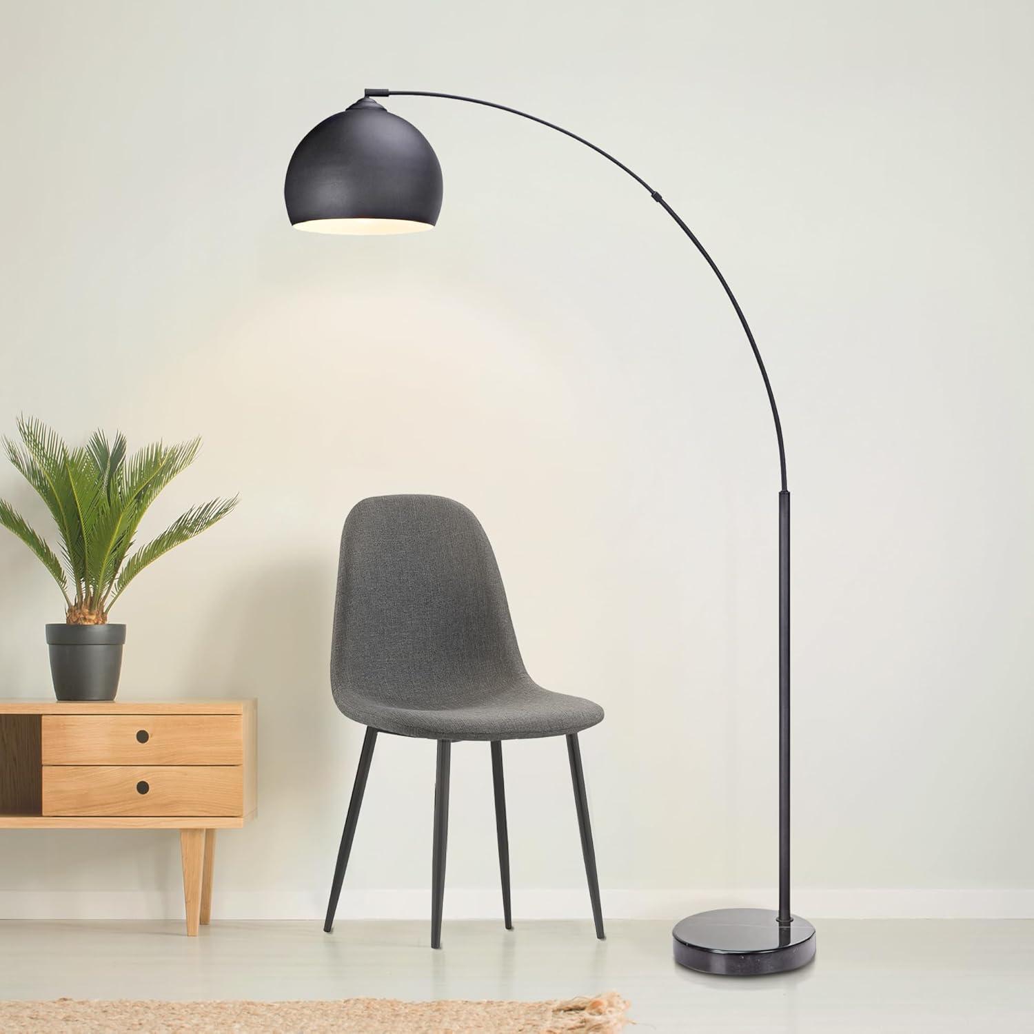 Wrought Studio™ Perlis 66.93" Arc Floor Lamp with Solid Marble Base
