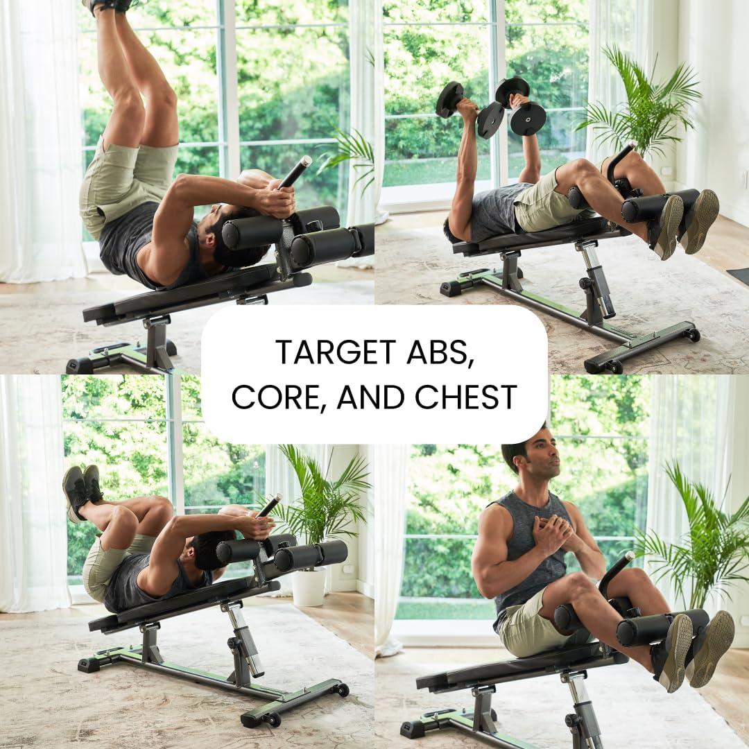 Adjustable Black Steel Decline Sit-Up and Ab Bench