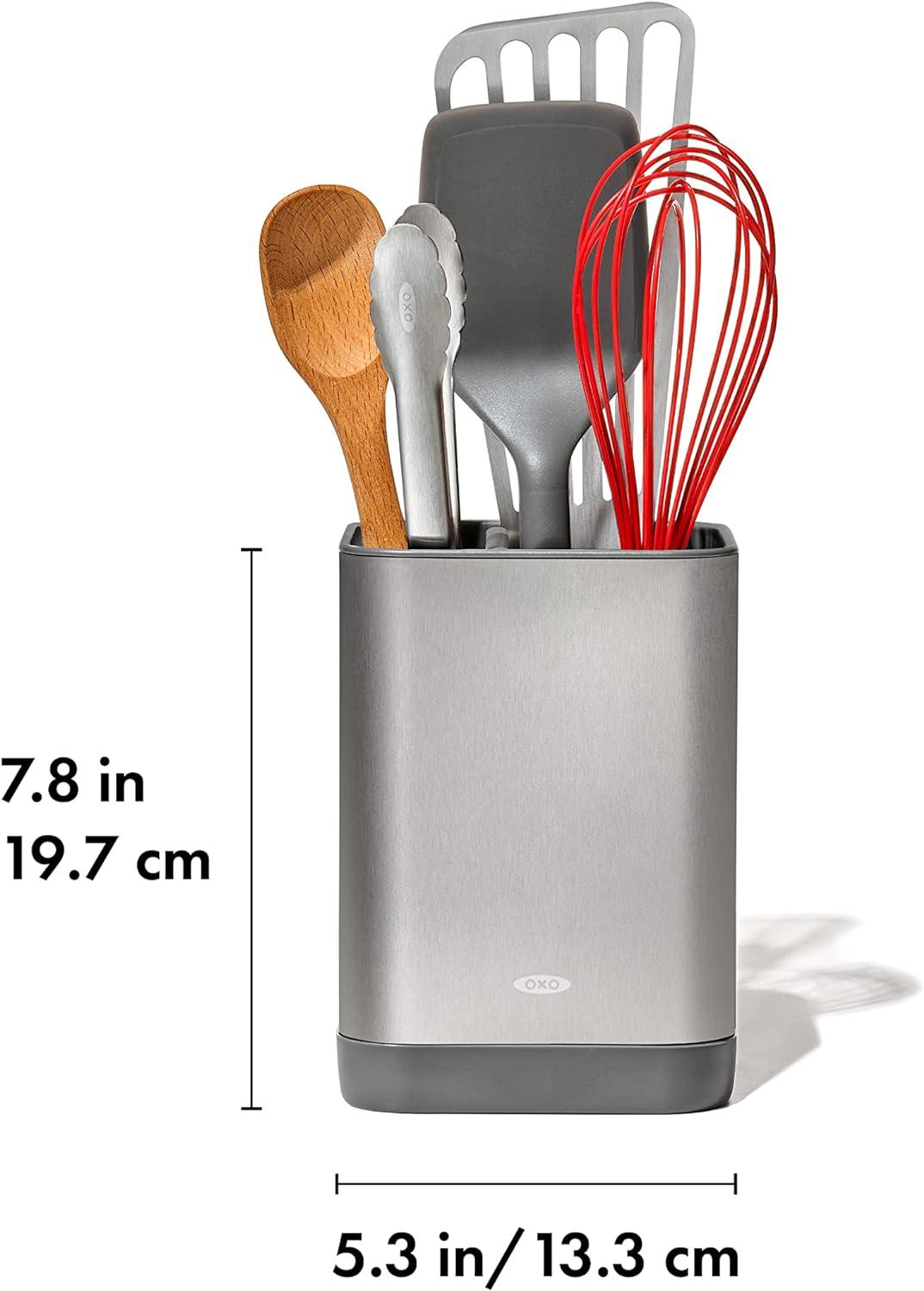 Adjustable Stainless Steel Square Utensil Holder