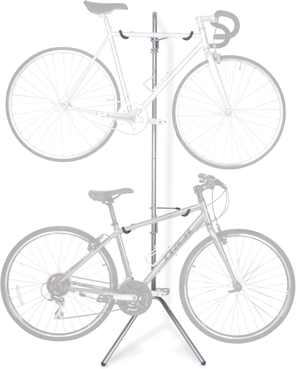 delta Alloy Freestanding Wall Fully Adjustable 2 Bike Single Pole Gravity Bike Storage Rack