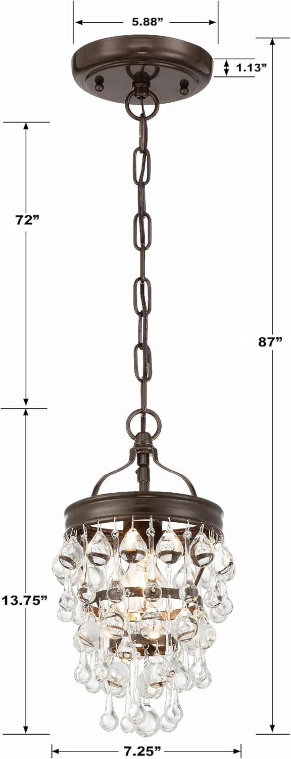 Crystorama Calypso 7 1/2"W Vibrant Bronze and Crystal Mini Chandelier