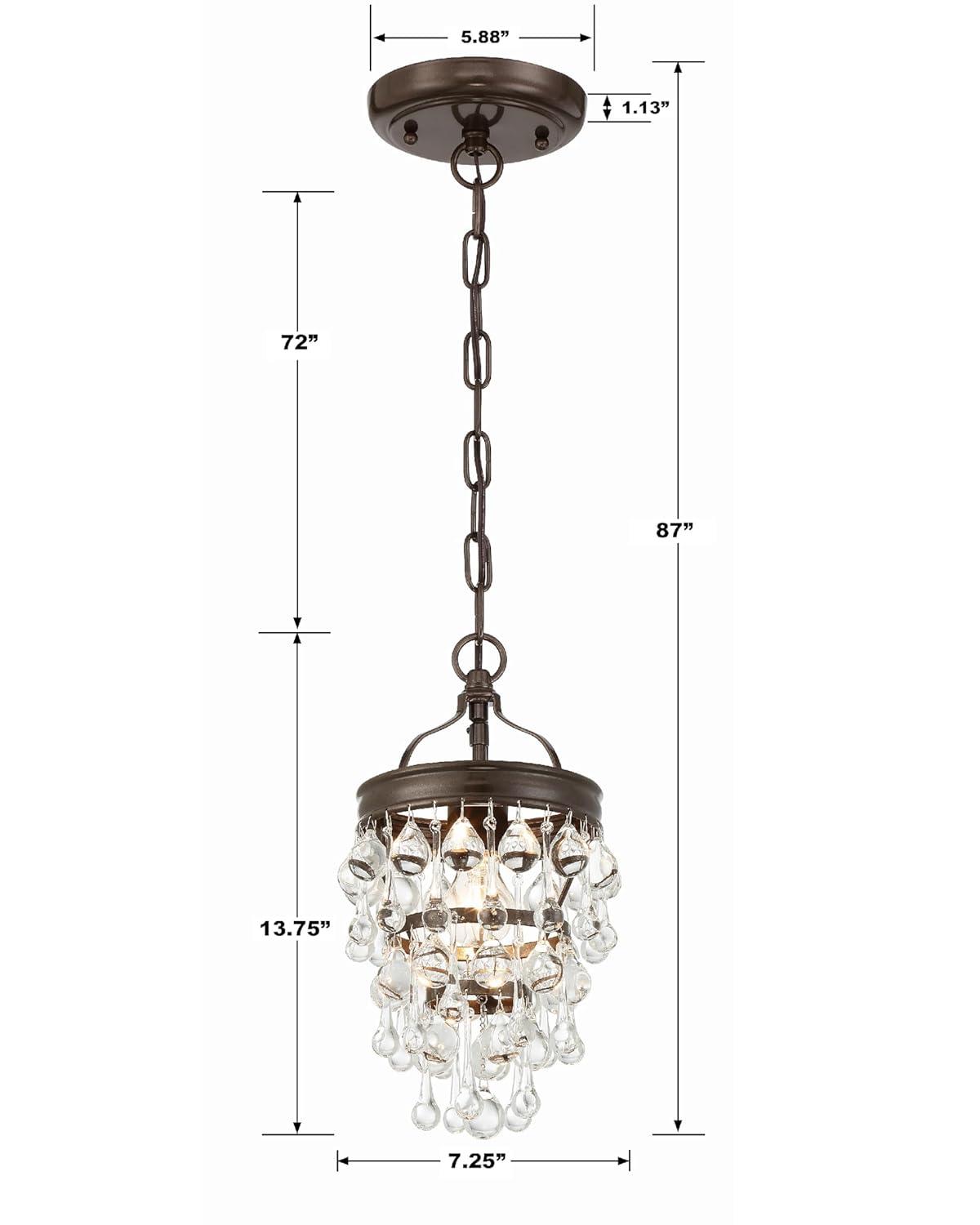 Crystorama Calypso 7 1/2"W Vibrant Bronze and Crystal Mini Chandelier