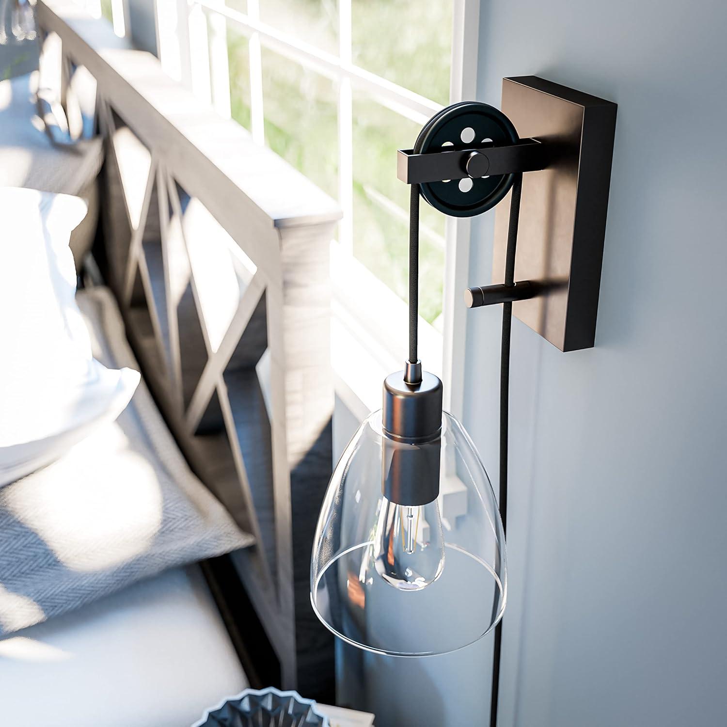 Edis 6 in. Bronze 1-Light Wall Sconce