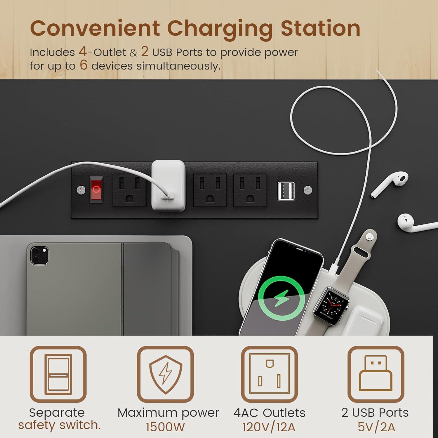 SEDETA Office Desk with 3 Drawers, 55" Executive Computer Desk with Storage Drawers, Farmhouse Desk with Power Outlet for Home Office, White
