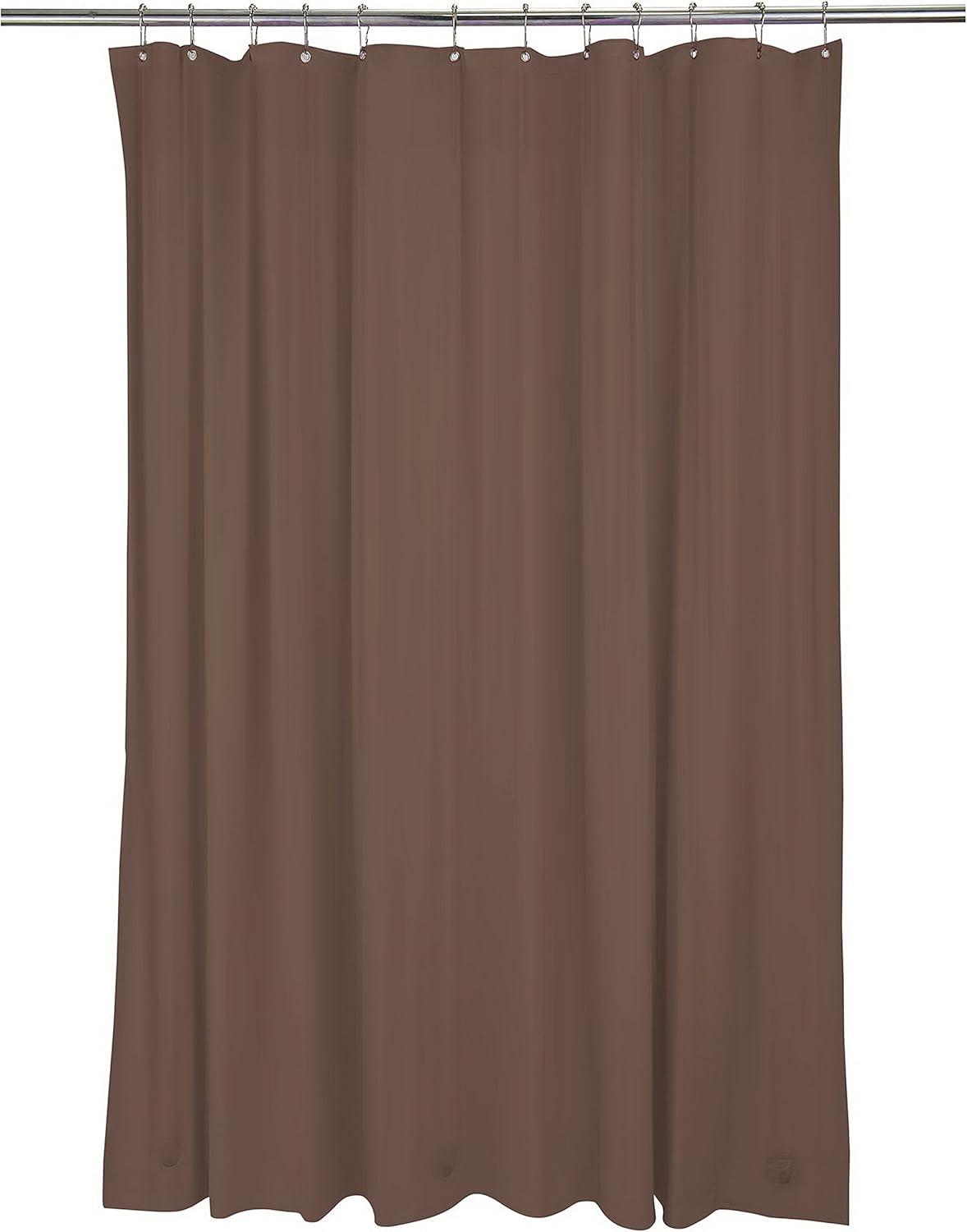 Bath Bliss Heavy Shower Liner with Weighted Hem in Chocolate