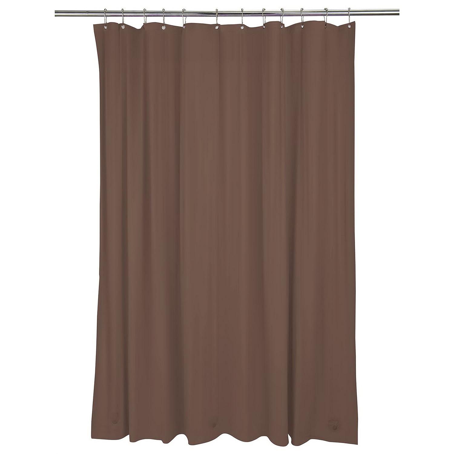 Bath Bliss Heavy Shower Liner with Weighted Hem in Chocolate