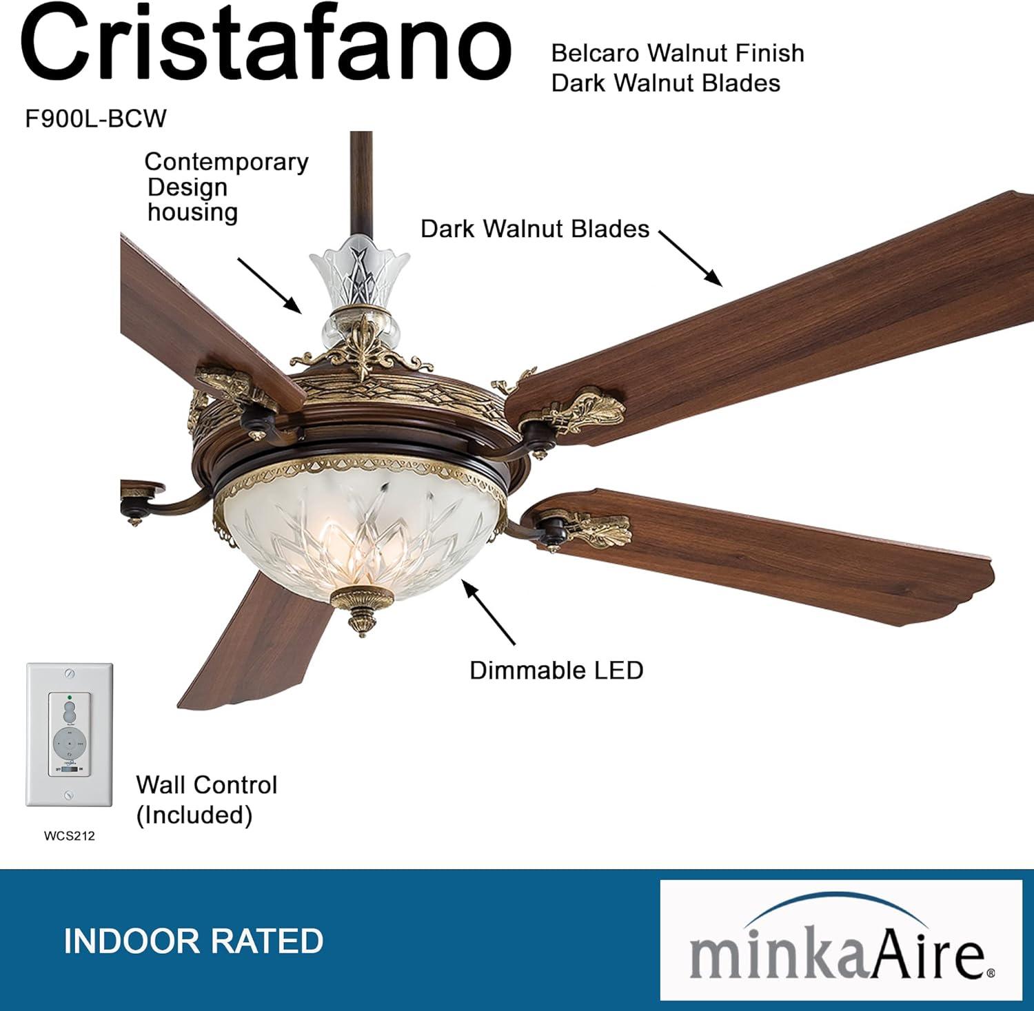 Minka Aire 68" Cristafano 5 - Blade LED Standard Ceiling Fan with Wall Control and Light Kit Included