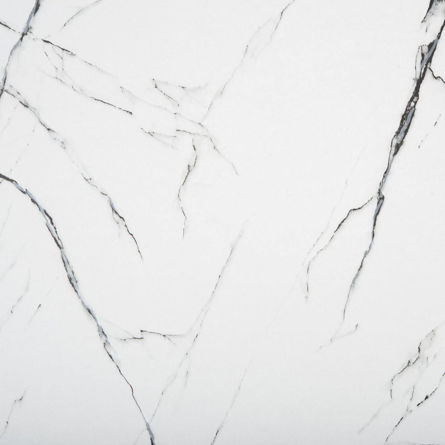 Pia Marble Coffee Table - White Marble/Black - Safavieh