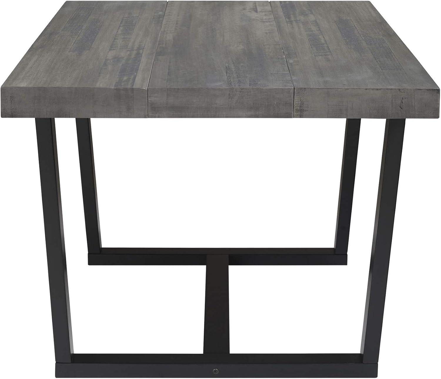 Walker Edison Durango 52" Solid Pine Wood Dining Table in Gray/Black