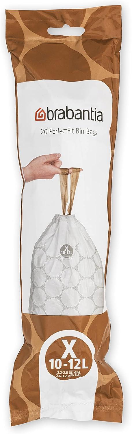 Brabantia PerfectFit Trash Bags, Code X, 2.6-3.2 Gallon, 200 Count