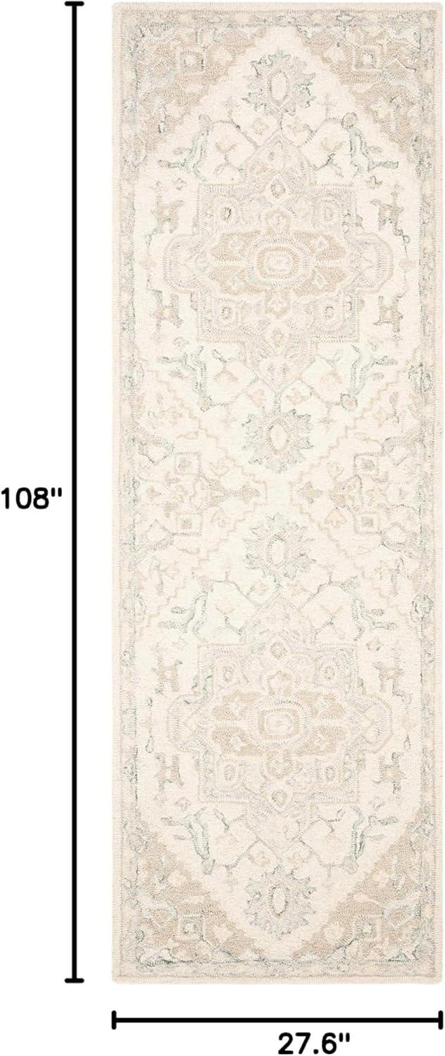 Micro-Loop MLP503 Hand Tufted Indoor Runner Rug - Ivory/Beige - 2'3"x9' - Safavieh