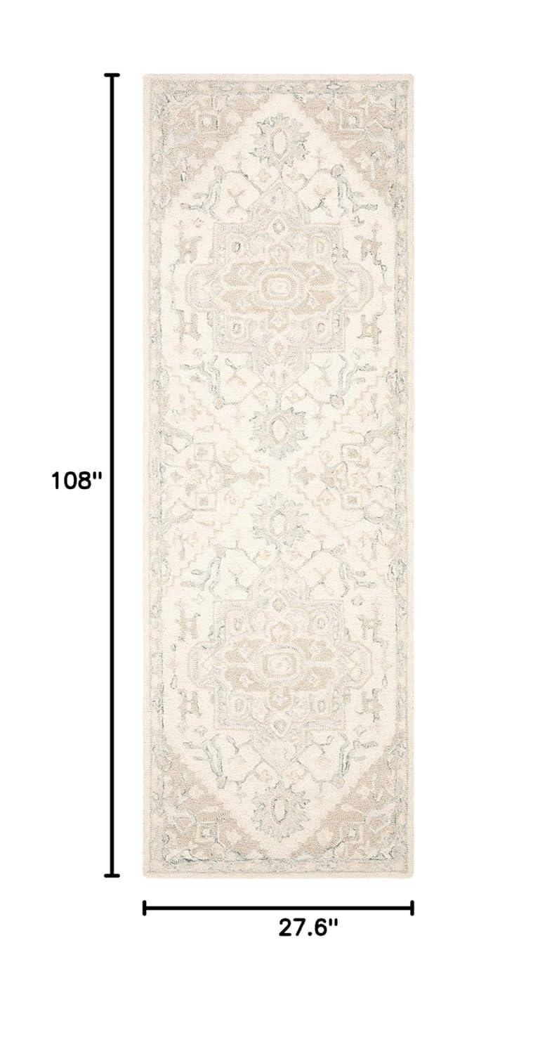 Micro-Loop MLP503 Hand Tufted Indoor Runner Rug - Ivory/Beige - 2'3"x9' - Safavieh