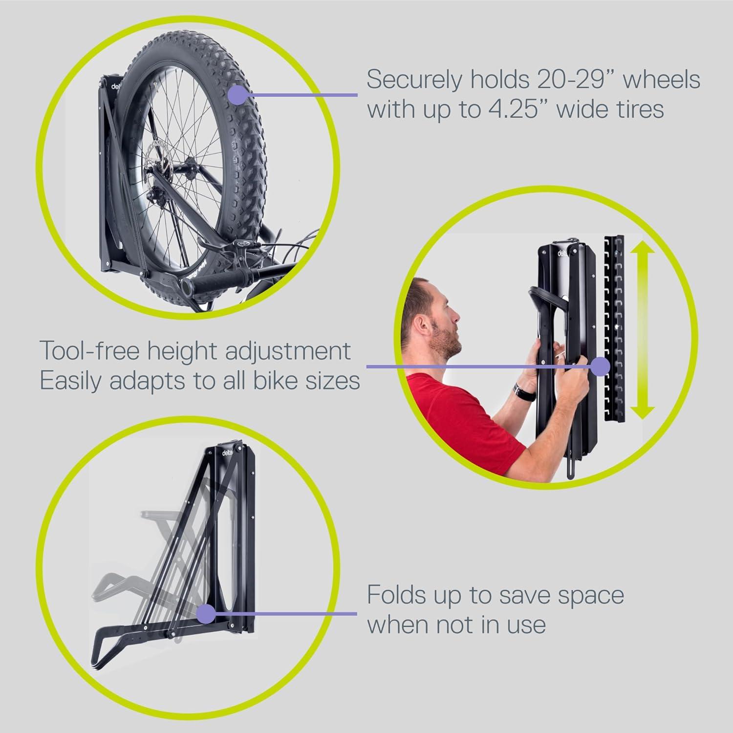 Black Steel Adjustable Pivot Bike Storage Rack