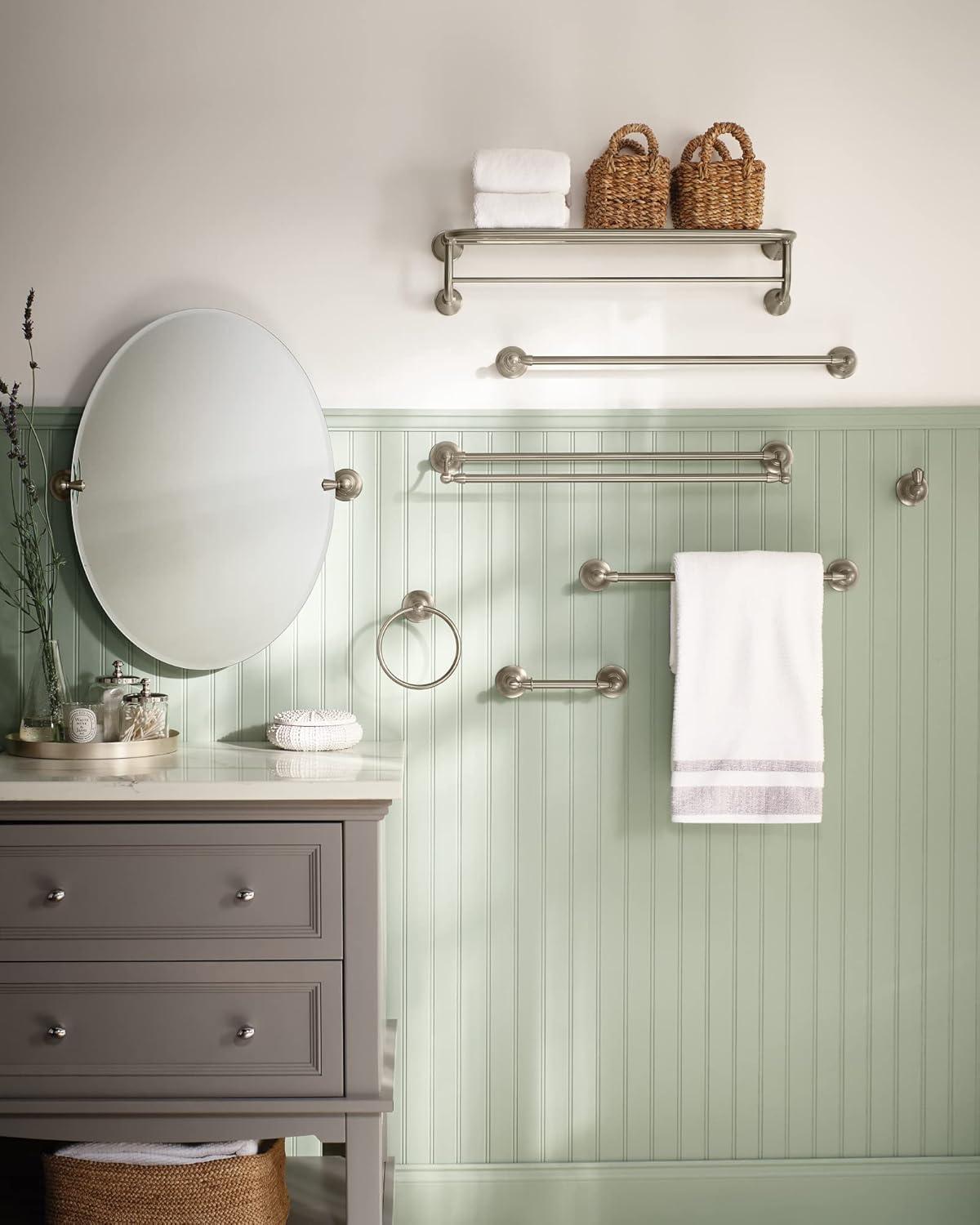 Moen Sage Brushed Nickel Towel Bar 24 in. L Brass