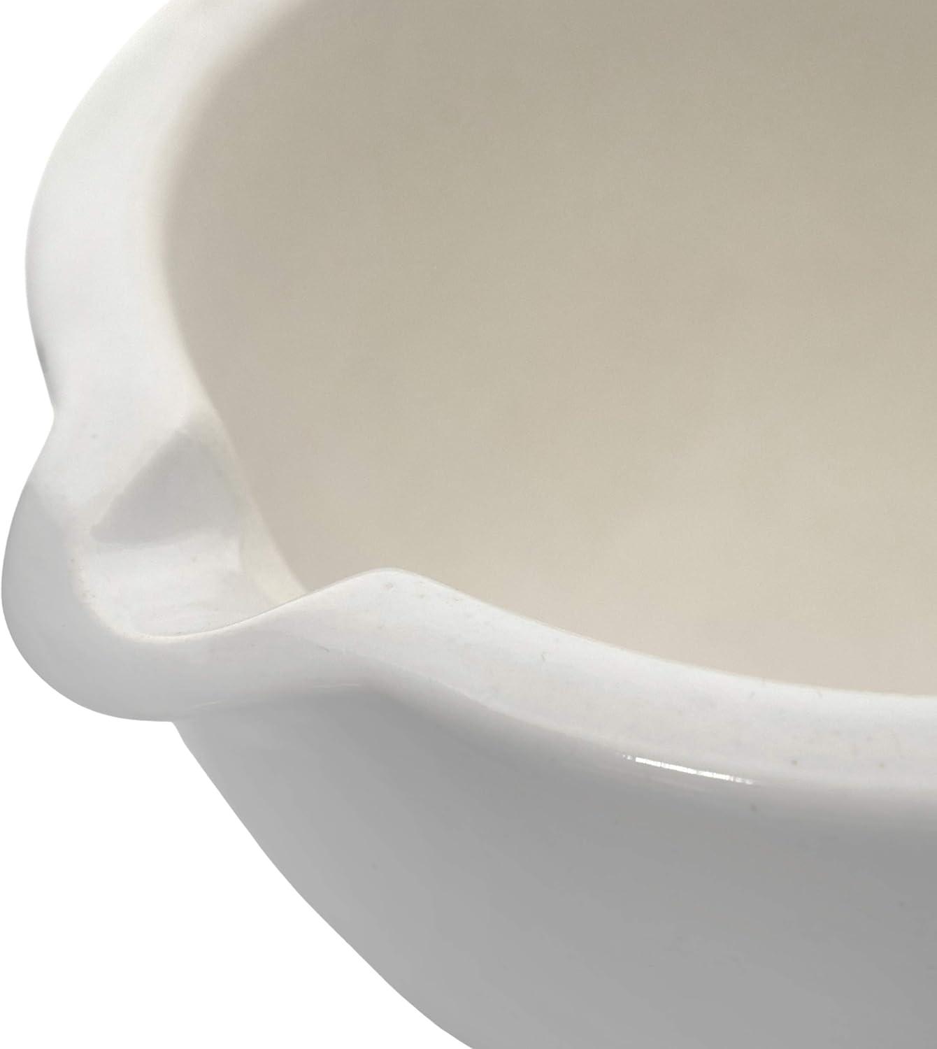 Porcelain Mortar & Pestle Set, 18oz (550ml) - Unglazed Grinding Surface - Excellent for Kitchen or Laboratory - Grinds Powdered Chemicals, Herbs & Spices - Pill Crusher - White - Eisco Labs