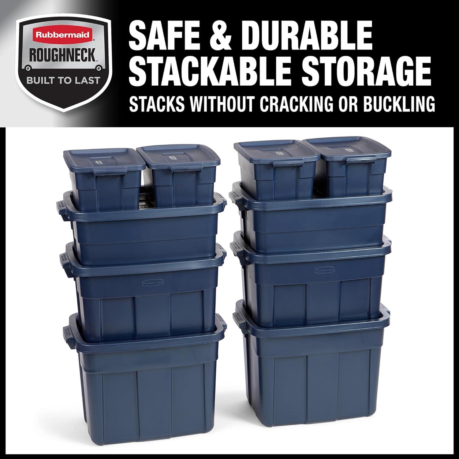 Roughneck️ Variety Pack Storage Totes, Dark Indigo Metallic, 10-Pack