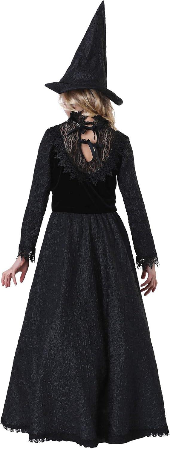 HalloweenCostumes.com Large Girl Deluxe Dark Witch Costume for Girls, Black