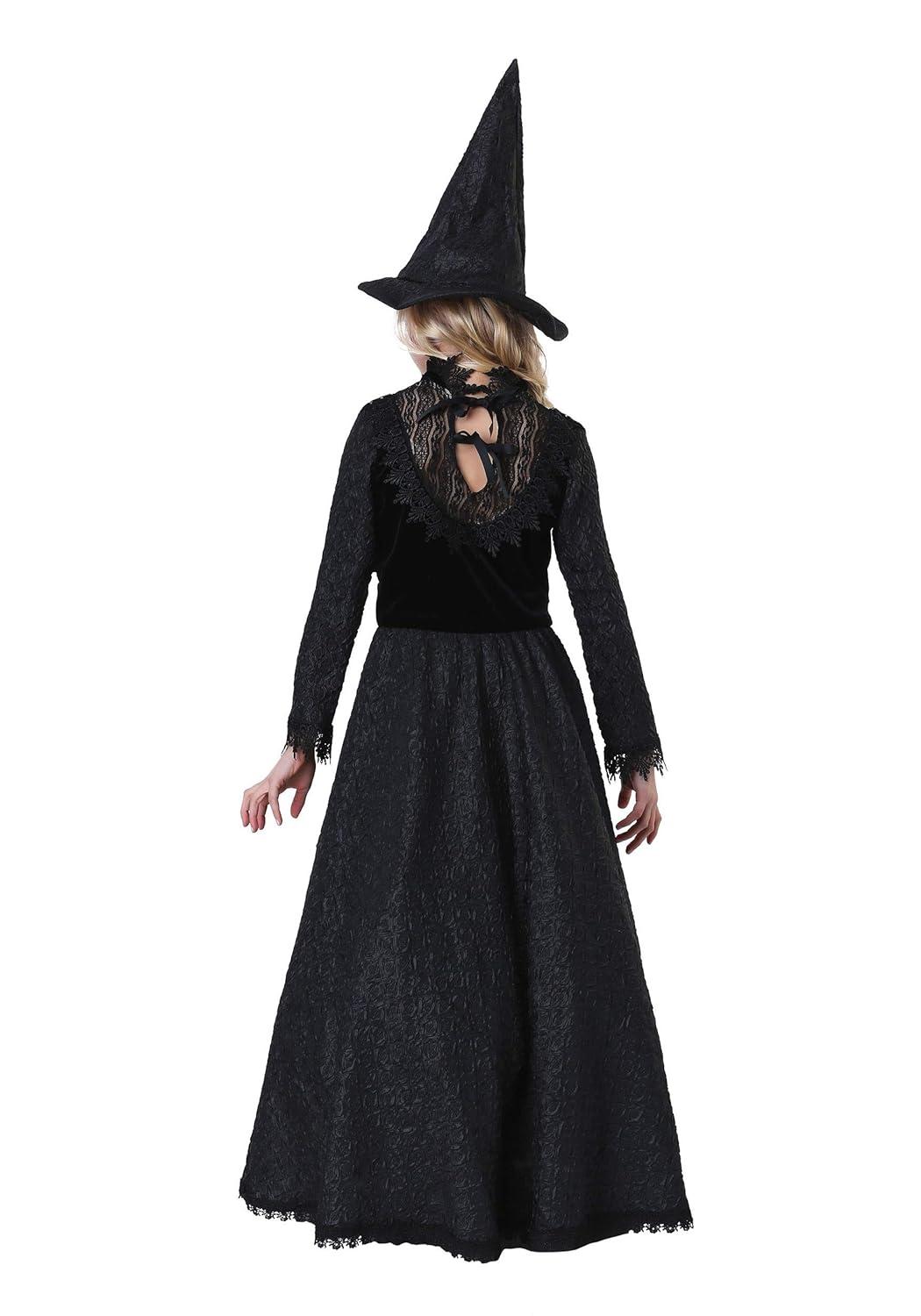 HalloweenCostumes.com Large Girl Deluxe Dark Witch Costume for Girls, Black