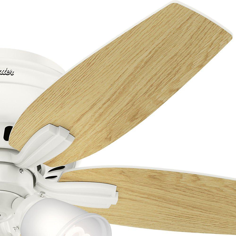 Hunter Fan Newsome 42" 5 - Blade Traditional Indoor Flush Mount Ceiling Fan with Lights and Pull Chains