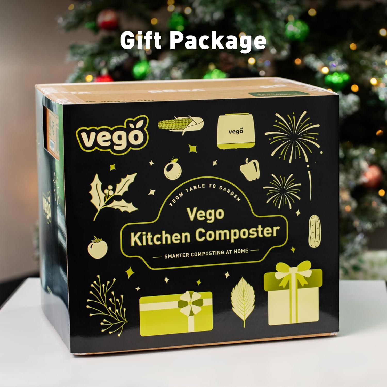 Vego Smart Kitchen Composter, 4L Electric Composter for Kitchen 5 Modes Weight-Based Smart Compost Bin with App Odorless Auto-Cleaning Food Waste Compost Machine Indoor, Black