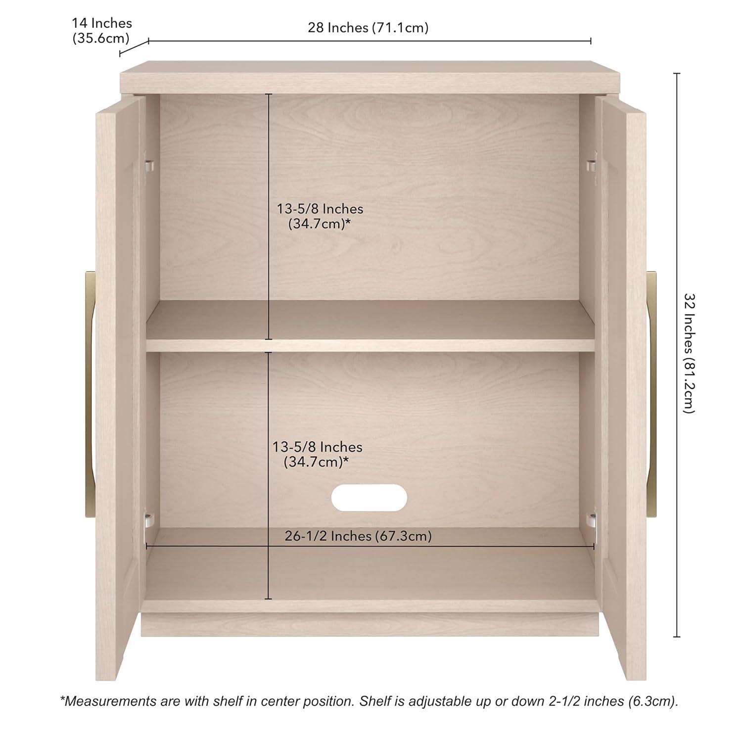 Evelyn&Zoe Tillman 28" Wide Rectangular Accent Cabinet, Alder White