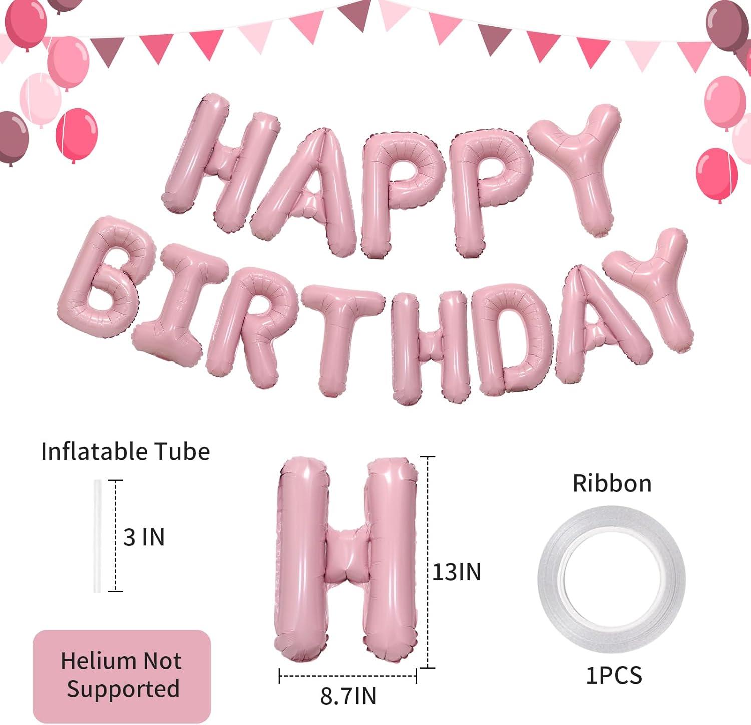 comerut 16inch Happy Birthday Letter Aluminum Foil Balloons Decoration Party Supplies