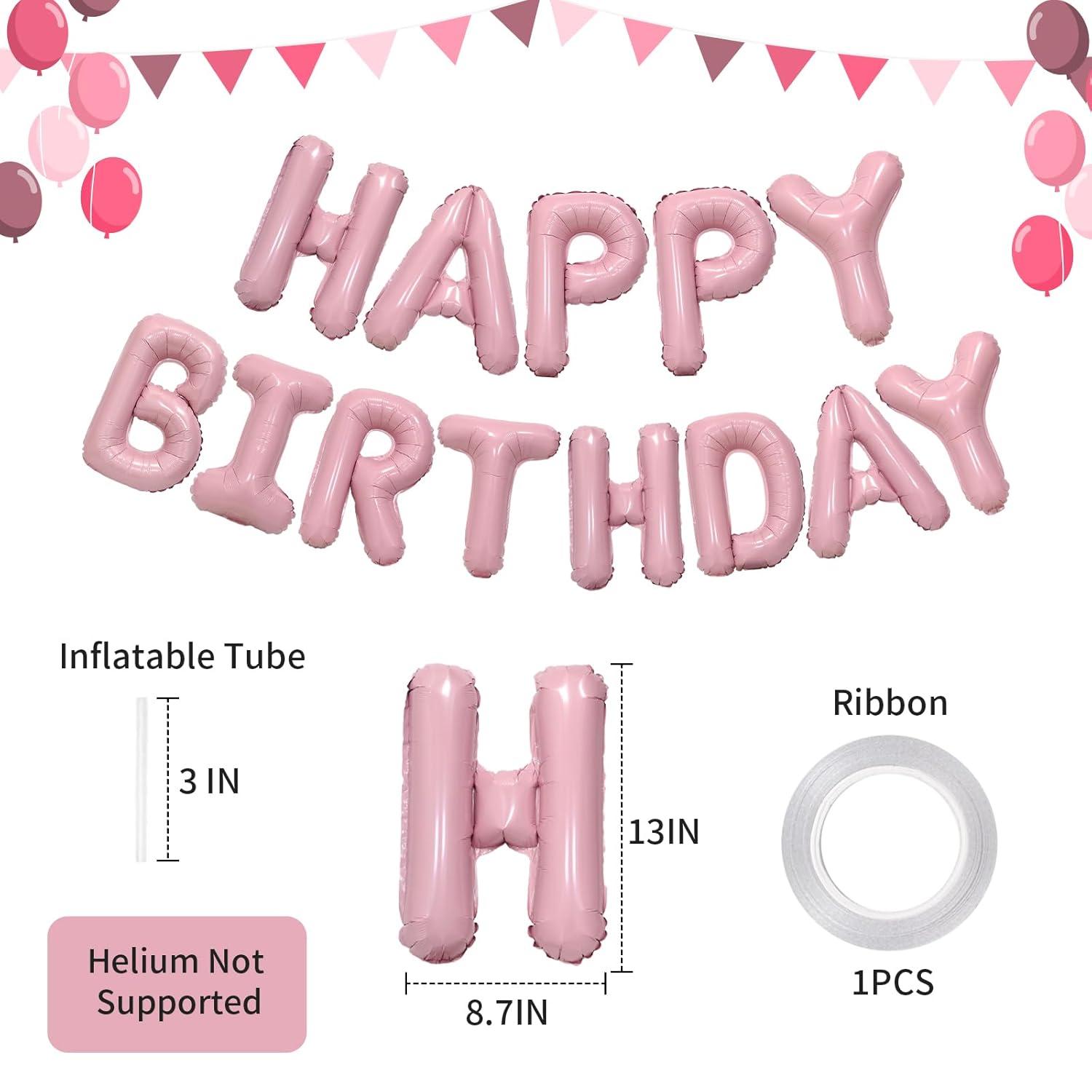 comerut 16inch Happy Birthday Letter Aluminum Foil Balloons Decoration Party Supplies