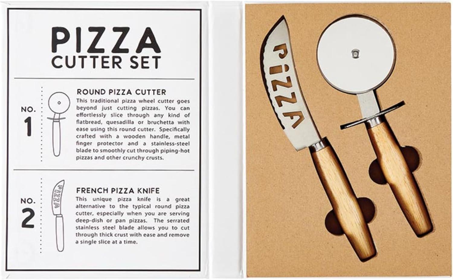 Santa Barbara Design Studio Pizza Knife and Cutter Set Gift Book Box, 2-Count, Pizza My Heart