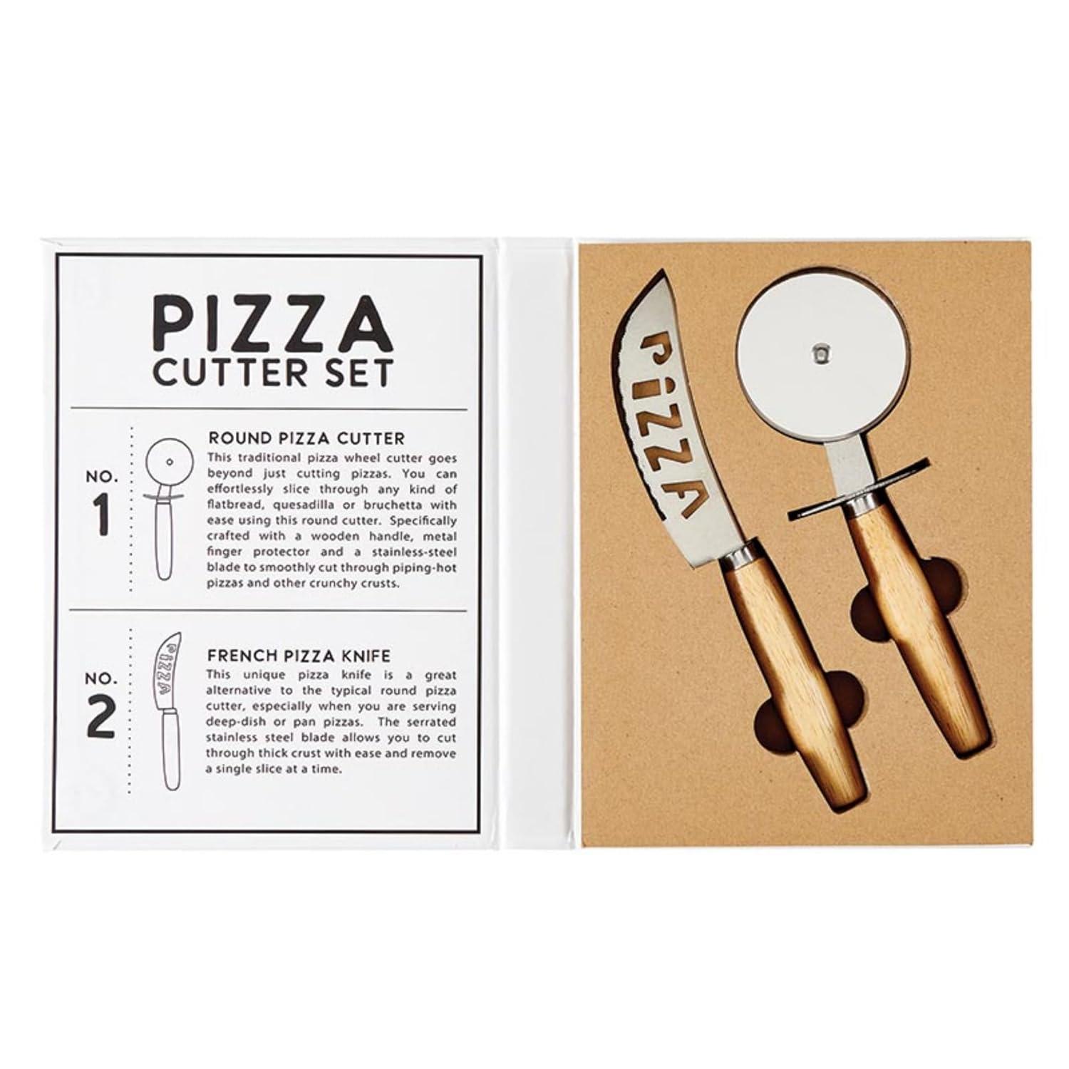 Santa Barbara Design Studio Pizza Knife and Cutter Set Gift Book Box, 2-Count, Pizza My Heart