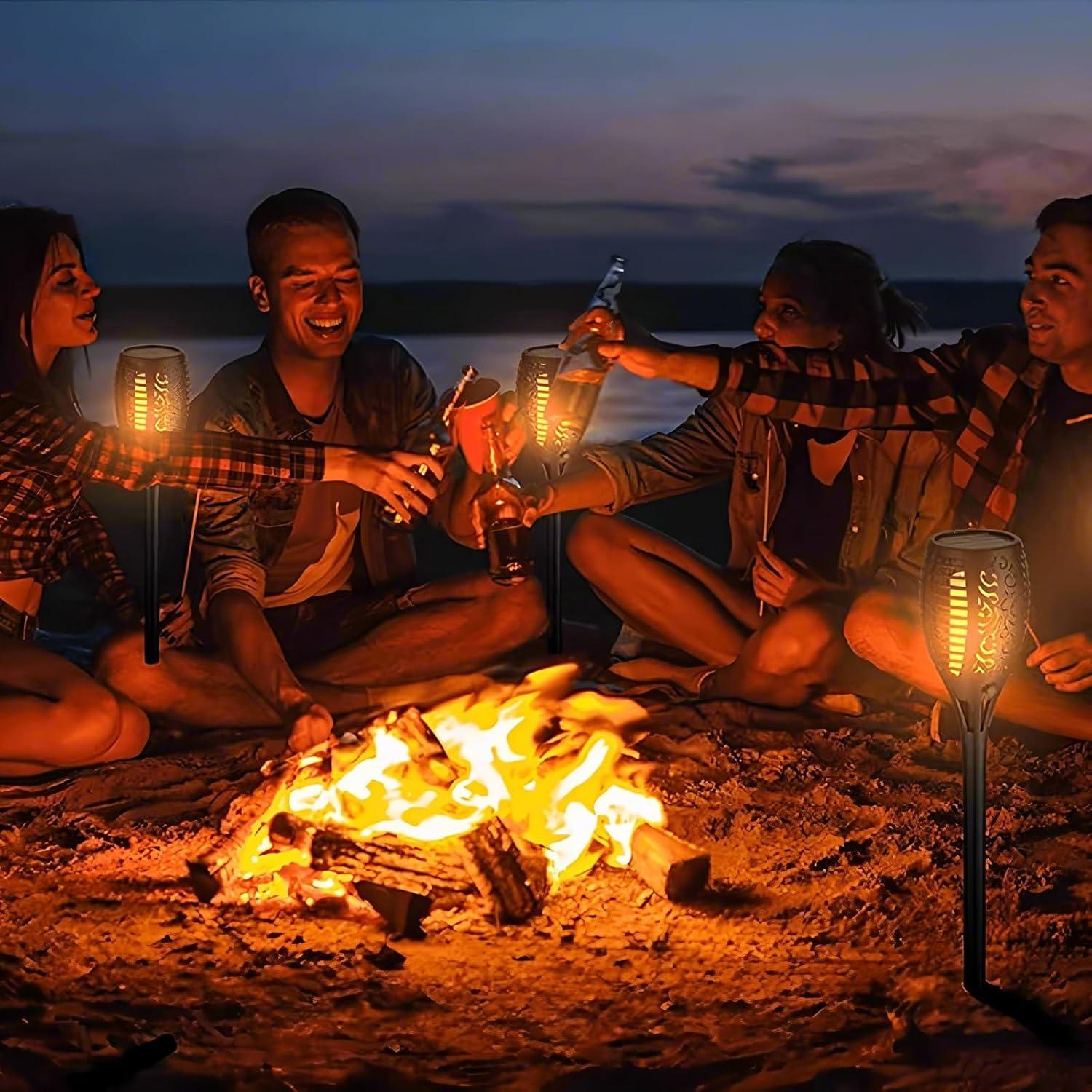 4 Pack Solar Lights Outdoor, Solar Torch Lights Outdoor Flickering Flame for Outdoor Decorations, Waterproof Garden Light Solar Powered , Torches Flame Light for Outside Yard Patio Lawn Garden Decor