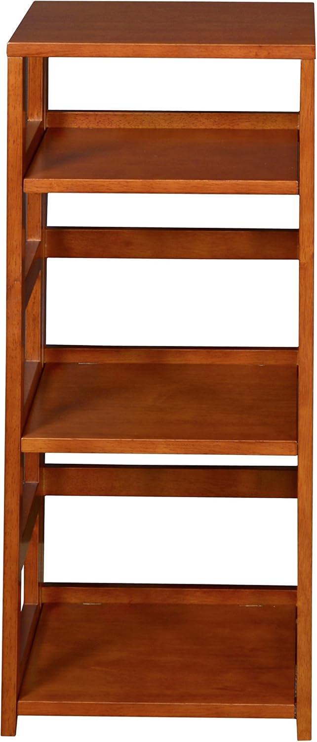 Flip Flop 34" Gray Pine Wood 3-Shelf Folding Bookcase