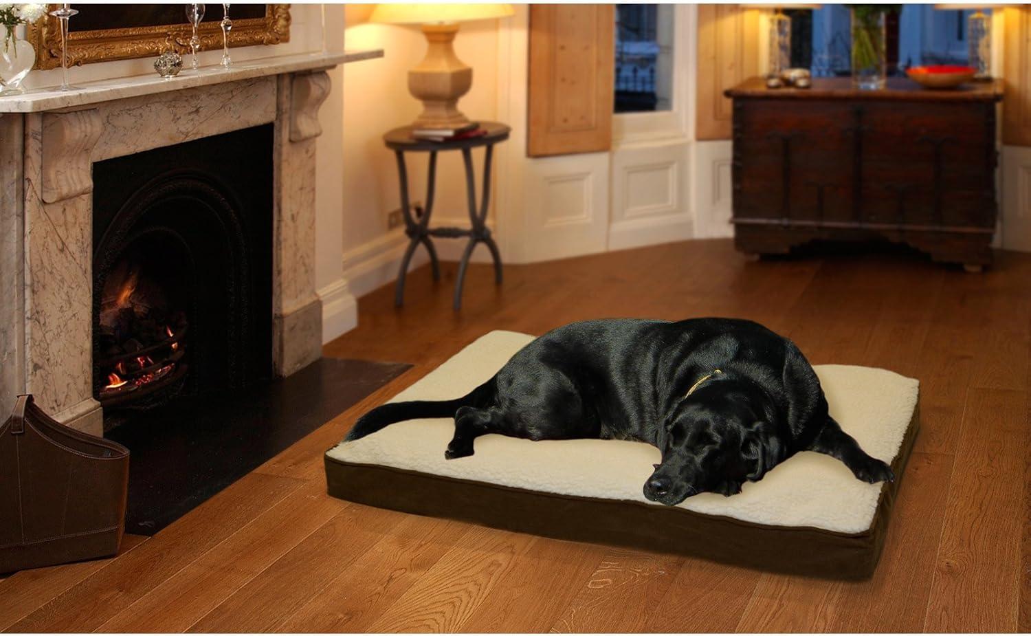 FurHaven Berber and Suede Blanket Top Mattress Memory Foam Dog Bed