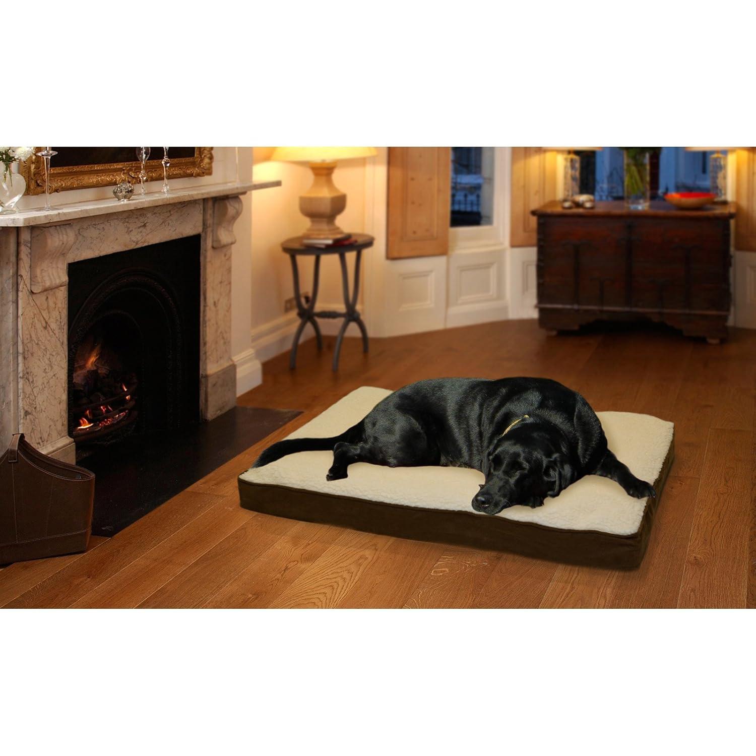 FurHaven Berber and Suede Blanket Top Mattress Memory Foam Dog Bed