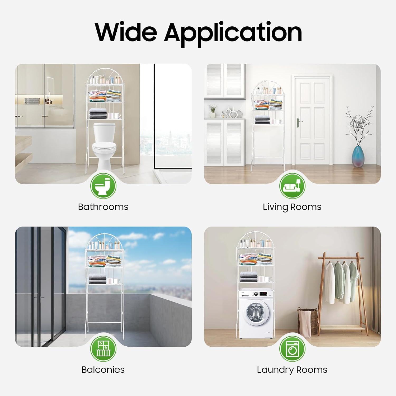 Over The Toilet Storage Rack Cabinet Organizer Shelf Bathroom Space Saver 3 Tier