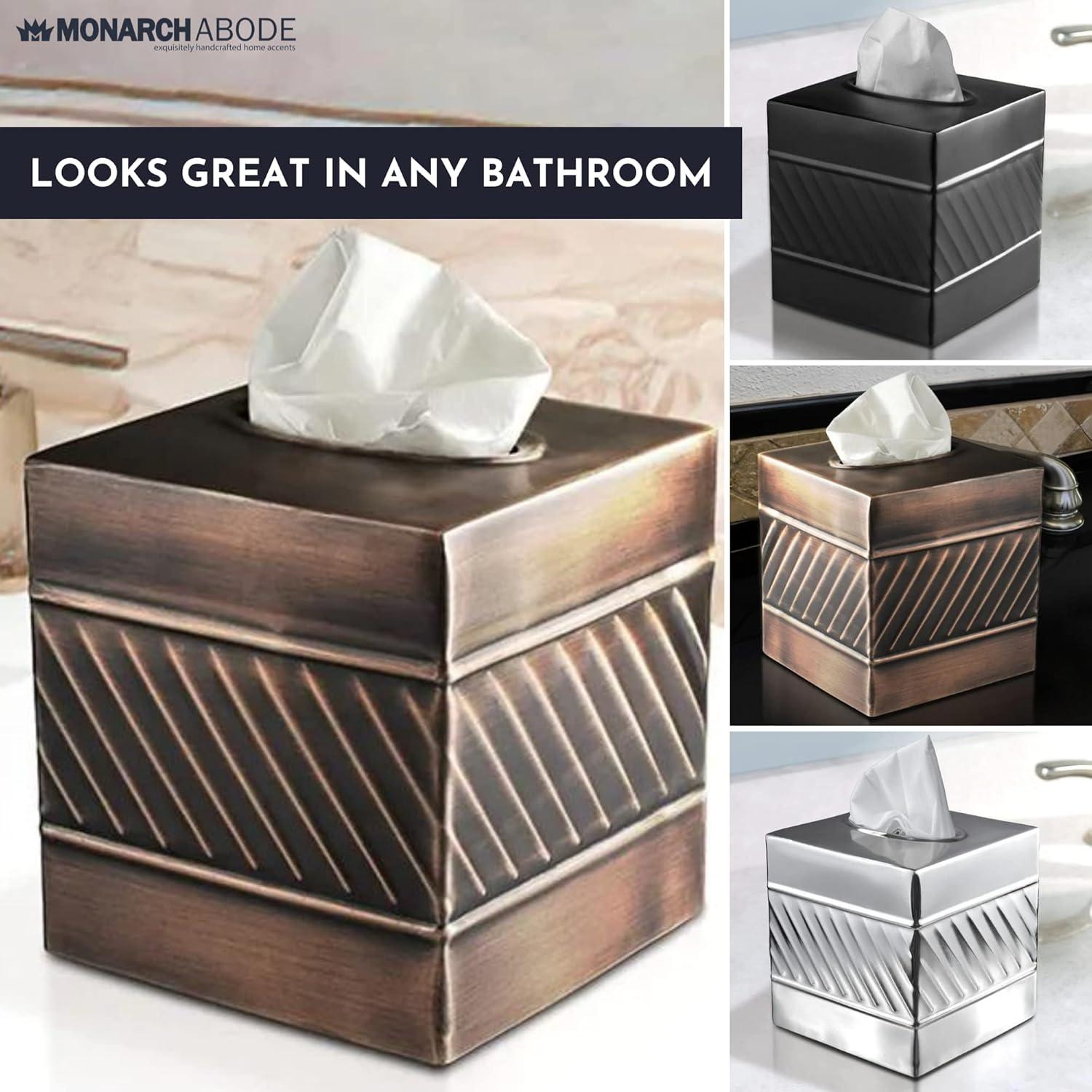Wave Embossed Metal Tissue Box Cover