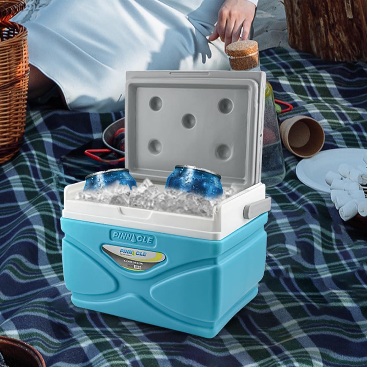 Pinnacle Thermoware 4.5 Liter Hard Portable Cooler Picnic Camping Outdoor Coolbox, Sky Blue