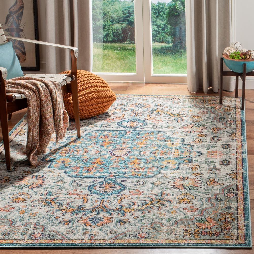 Madison MAD447 Power Loomed Indoor Area Rug - Grey/Light Blue - 5'3"x7'6" - Safavieh
